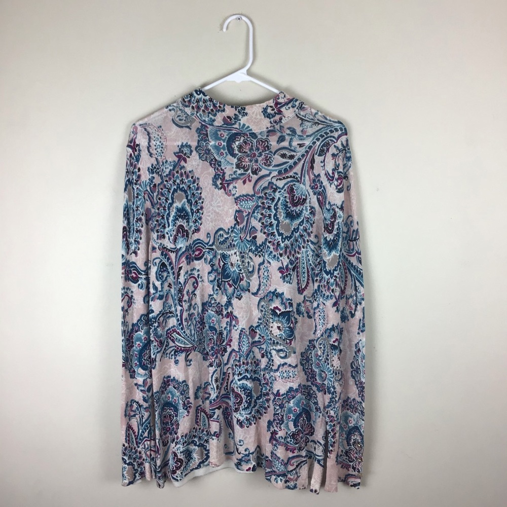CHICO’S Paisley Mock Neck Pullover Sweater Top
